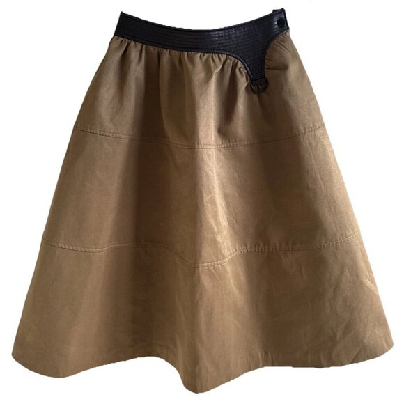 Sea Plus C+ impress skirt, golden brown, small,vegan leather, lined, fairy core - Picture 1 of 16